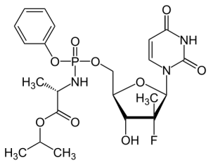 Cartoon of the Sofosbuvir chemical structure